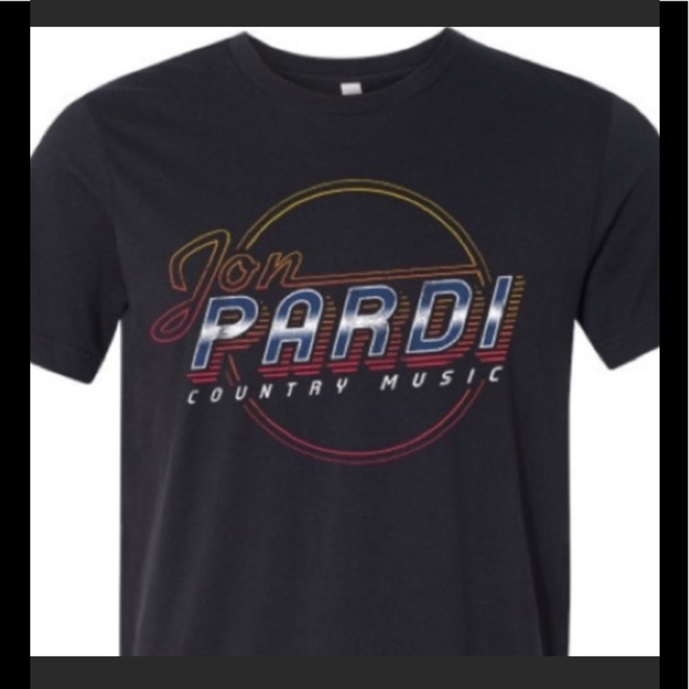 Jon Pardi Country Music Short Sleeve T-Shirt Retro Chrome Graphic T-shirt